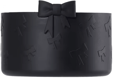 Protetor de Silicone - Laços preto para copo, proteção contra impactos e ruídos, ajuste universal, espessura de 3 mm, decoração com laços.
