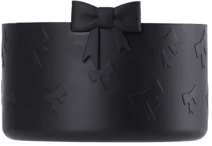 Protetor de Silicone - Laços preto para copo, proteção contra impactos e ruídos, ajuste universal, espessura de 3 mm, decoração com laços.