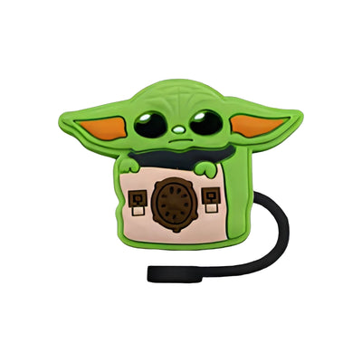 Protetor de Canudo Quencher - Variados em silicone com design criativo de personagem verde, ideal para proteger canudos de sujeira.