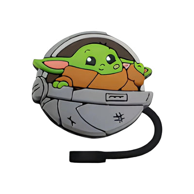 Protetor de Canudo Quencher - Variados com design criativo e temático de personagem verde em silicone flexível e atóxico.