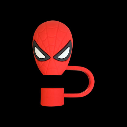 Protetor de Canudo Quencher - Variados em silicone temático de super-herói, design criativo, tampas antipó, cor vibrante