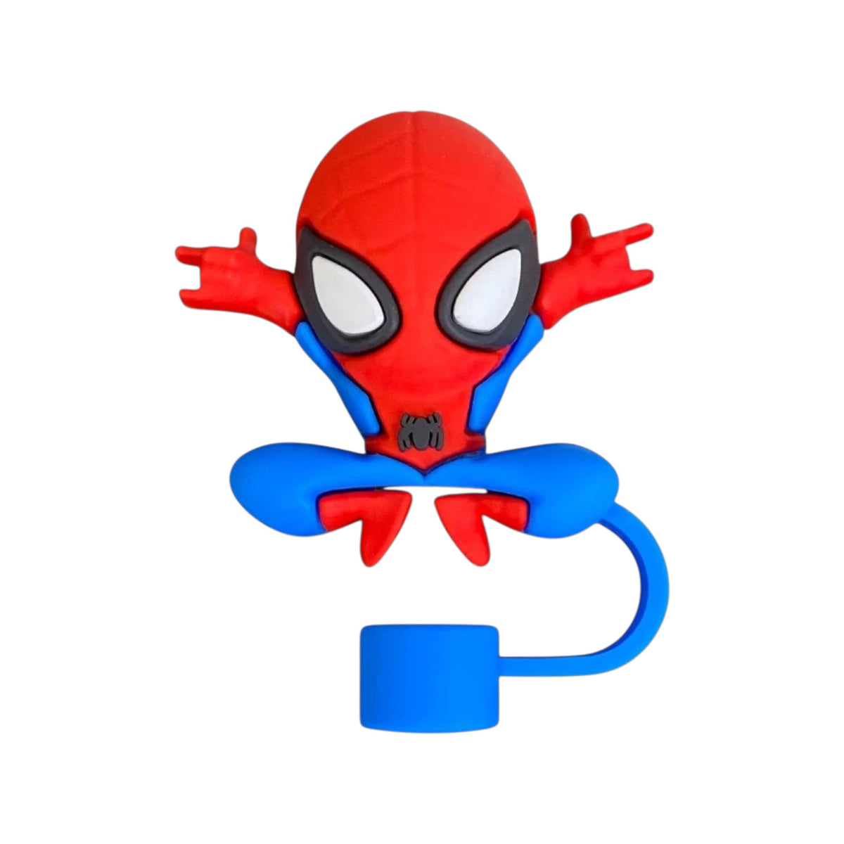 Protetor de Canudo Quencher - Variados em silicone temático de super-herói, design criativo e divertido.
