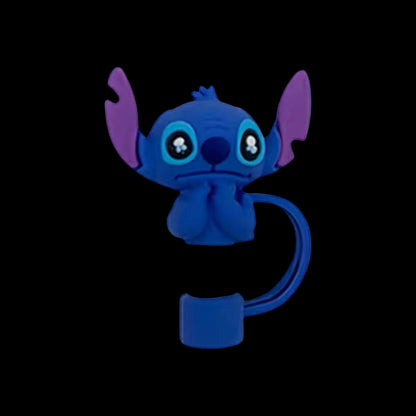 Protetor de Canudo Quencher - Variados em silicone azul com design criativo, ideal para higiene e proteção de canudos.