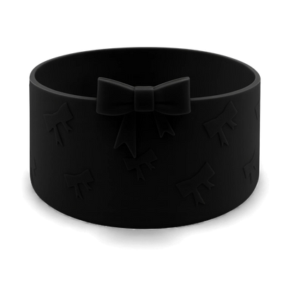 Protetor de Silicone - Laços preto para copos e garrafas, proteção e estilo com absorção de impactos e isolamento térmico.