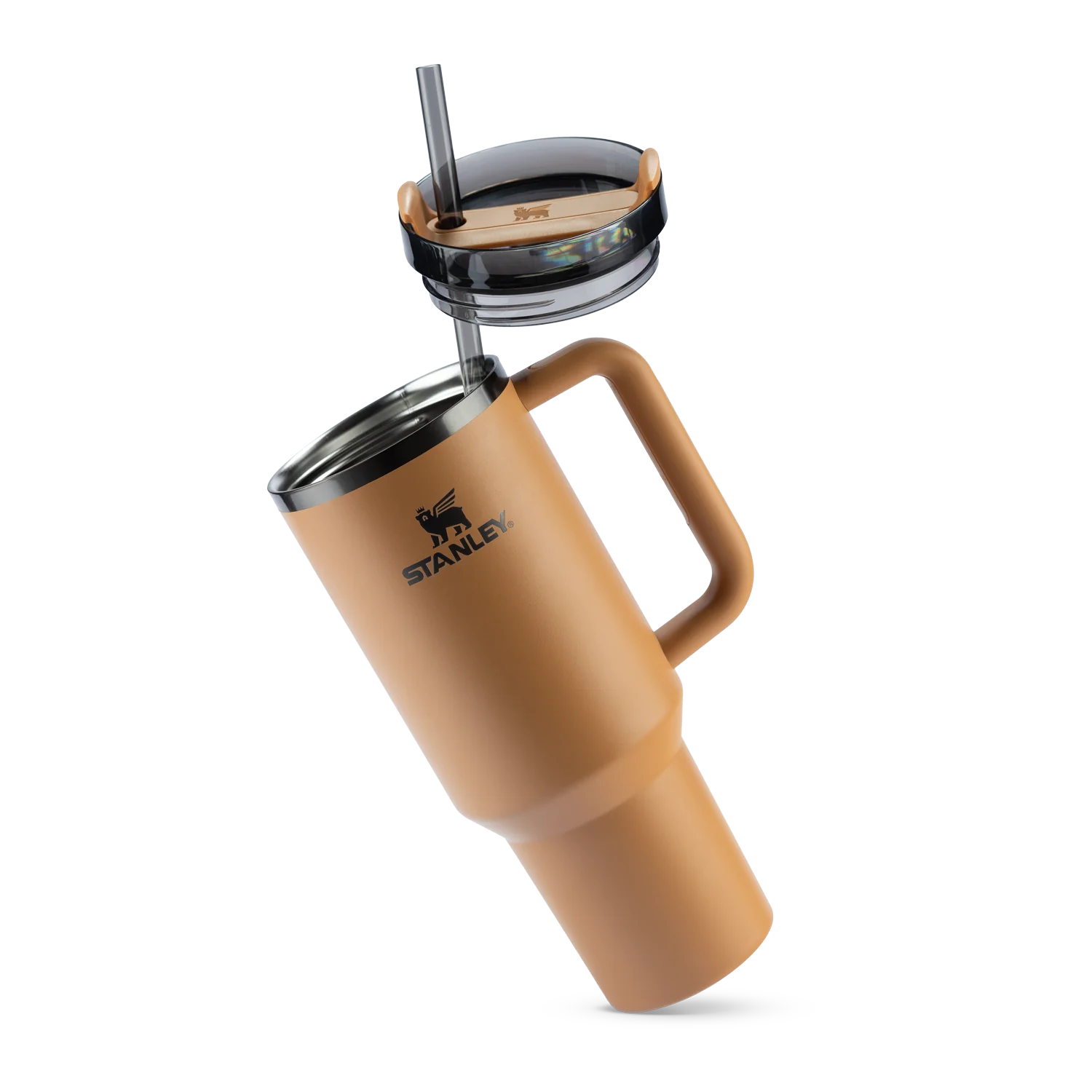 Copo Quencher Stanley 1,18L com design icônico, alça ergonômica e tampa FlowState para hidratação prática e estilosa.