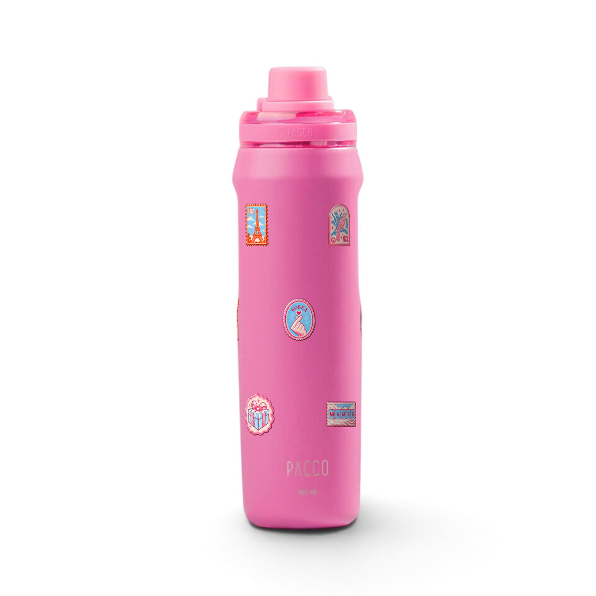 Garrafa Térmica PACCO Vyta 650ml Selos de Viagem Chiclete