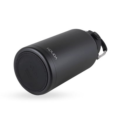 Garrafa Térmica Kouda Serrano – 3L preta com estrutura em aço inox, ideal para manter bebidas quentes por 10h e frias por 20h.