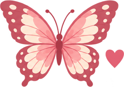 Stickers UV DTF com verniz individual Rosé Butterfly 1, vista frontal