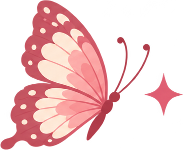 Stickers UV DTF com verniz individual Rosé Butterfly 3, vista frontal