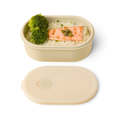 Super Lunch Box Recipiente de Silicone 900ml - PACCO na cor Creme
