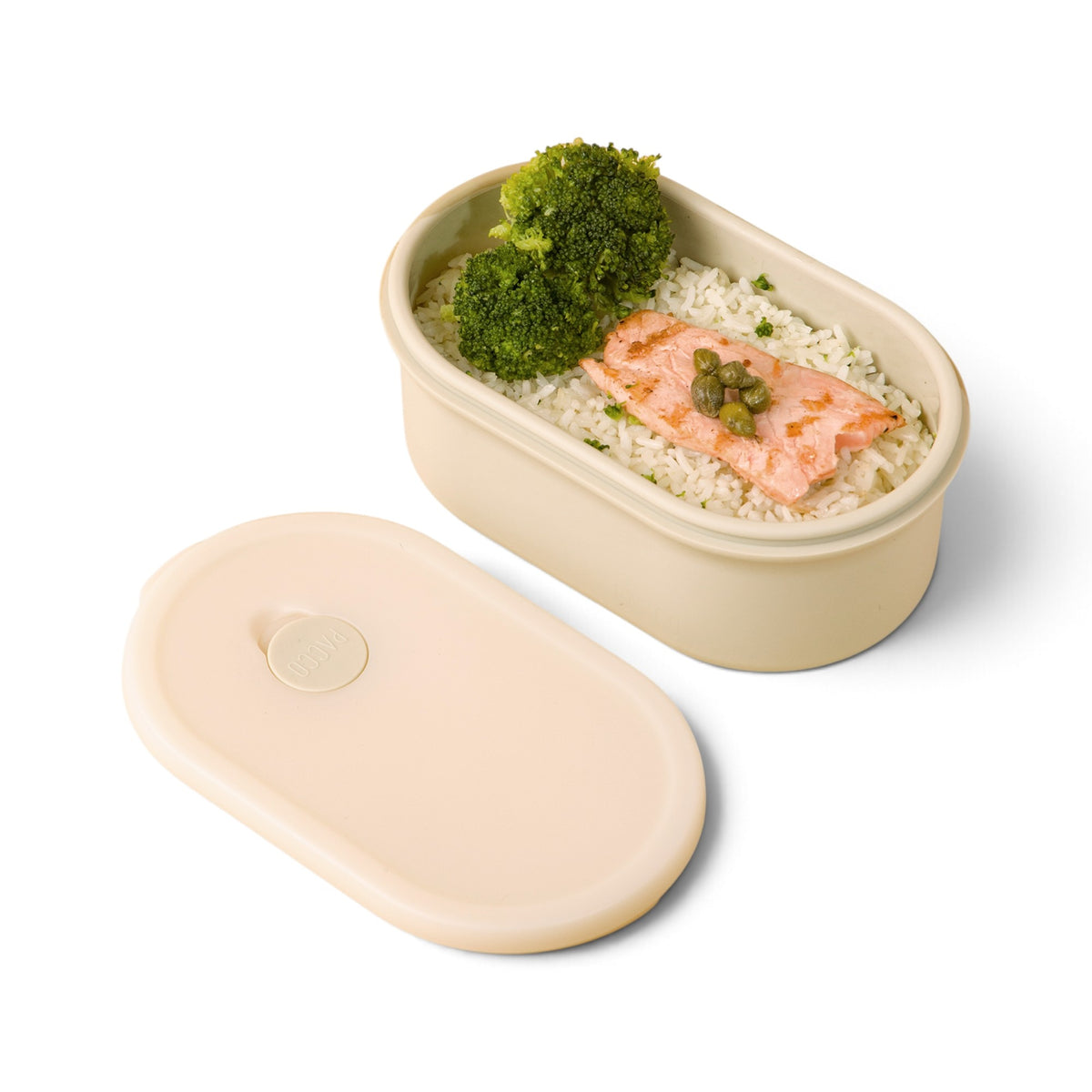 Super Lunch Box Recipiente de Silicone 900ml - PACCO na cor Creme