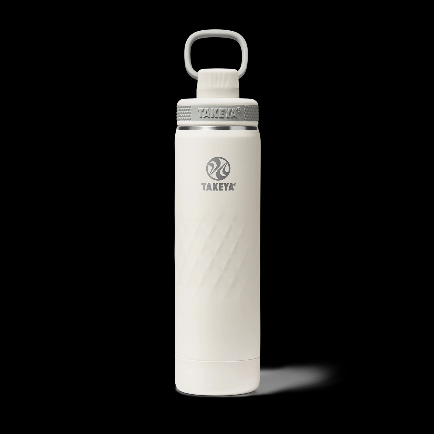 Garrafa Térmica Takeya 650ml Spout Lid Sport em fundo preto, alta performance e design funcional para manter bebidas quentes ou frias.