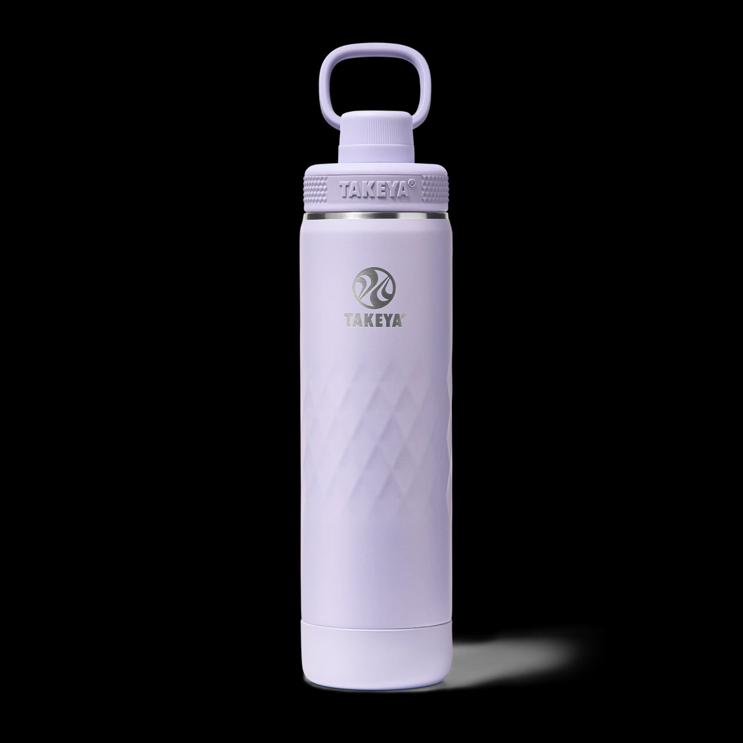 Garrafa Térmica Takeya 650ml Spout Lid Sport em fundo preto, ideal para manter bebidas frias ou quentes com isolamento triplo.