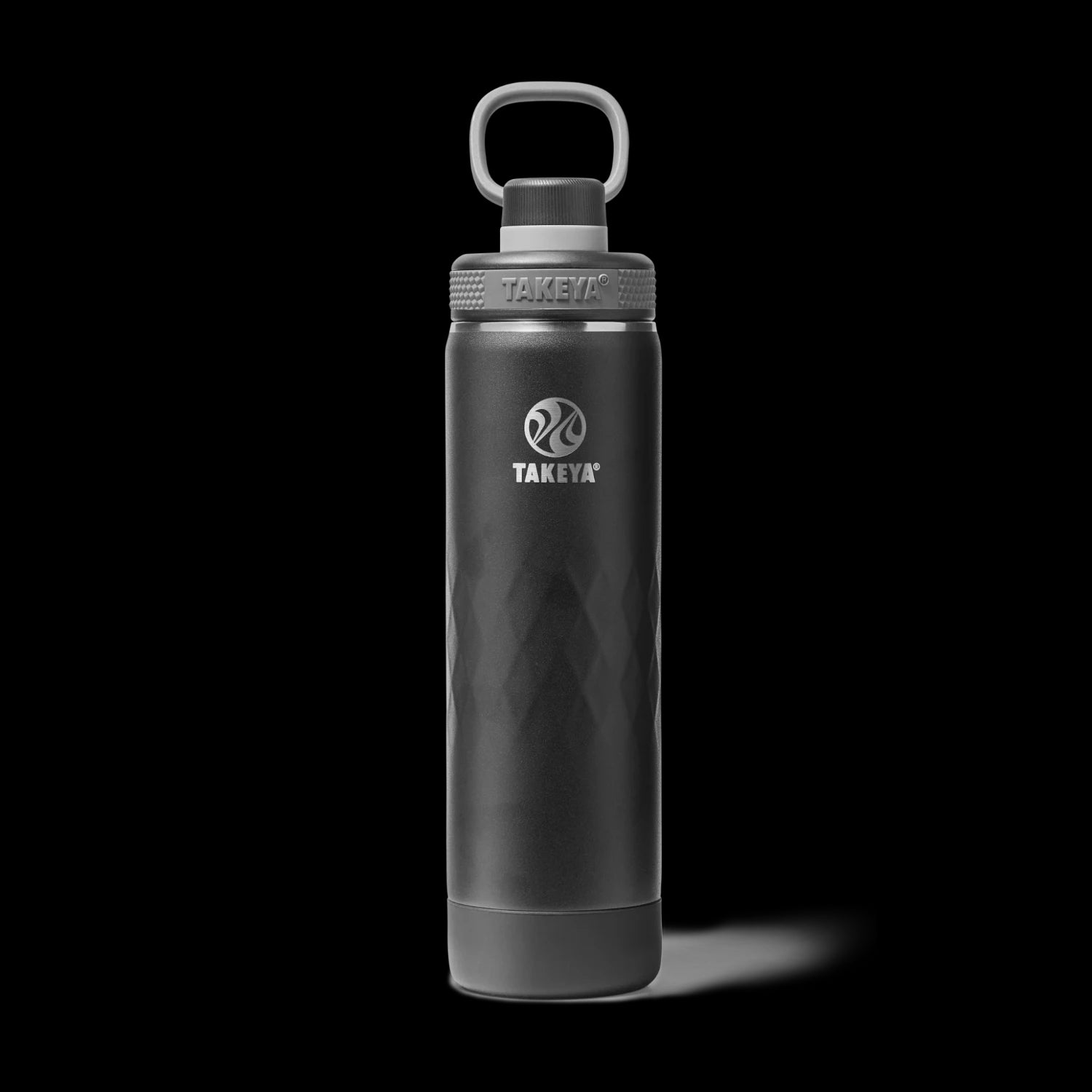 Garrafa Térmica Takeya 650ml Spout Lid Sport, garrafa preta de alta performance e estilo para manter bebidas quentes ou frias.