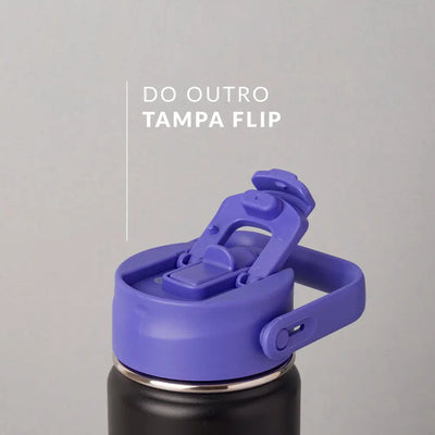 Tampa PACCO Duo com tampa flip e vedação em silicone, solução versátil para hidratação.