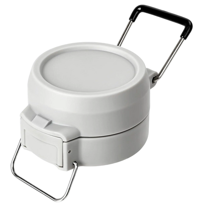 Tampa para Garrafa Quick Flip branca com alças de metal, compatível e ideal para manter garrafa funcional