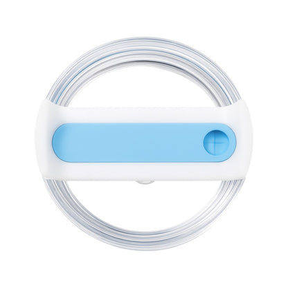 Tampa de reposição para copo Quencher - 40oz branca com detalhe azul, vista de cima, mostrando encaixe preciso para vedação eficaz.