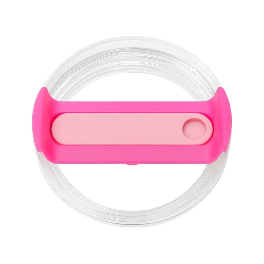 Tampa de reposição para copo Quencher - 40oz com design em silicone e polipropileno, cor rosa, vista superior.