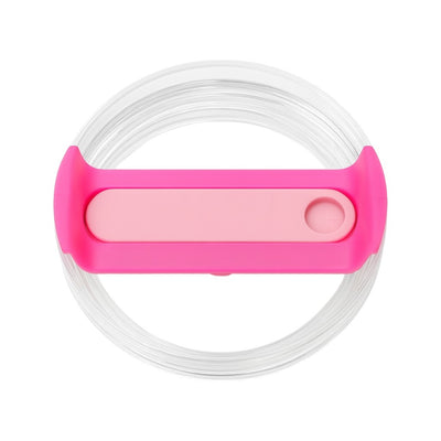 Tampa de reposição para copo Quencher - 40oz com design em silicone e polipropileno, cor rosa, vista superior.