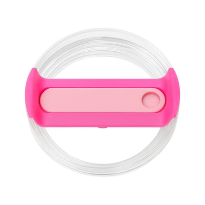 Tampa de reposição para copo Quencher - 40oz com design em silicone e polipropileno, cor rosa, vista superior.