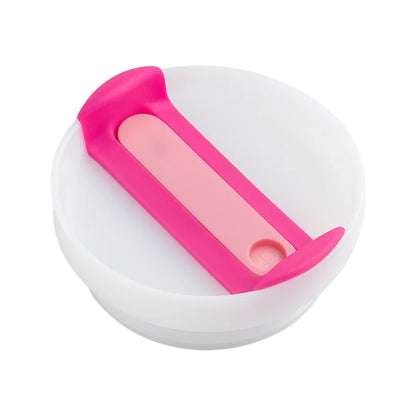 Tampa de reposição para copo Quencher - 40oz em silicone e polipropileno rosa e branco, indicada para vedação segura do modelo Quencher 2.0.