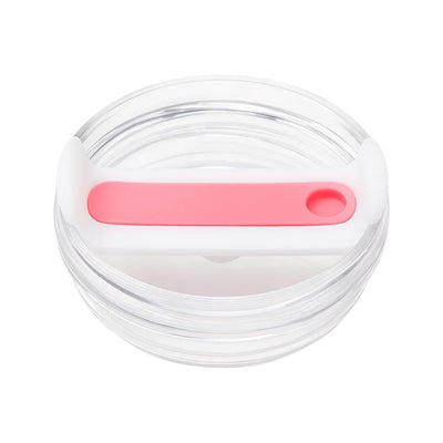 Tampa de reposição para copo Quencher - 40oz em silicone e polipropileno, vedação precisa para Quencher 2.0, cor transparente e rosa.