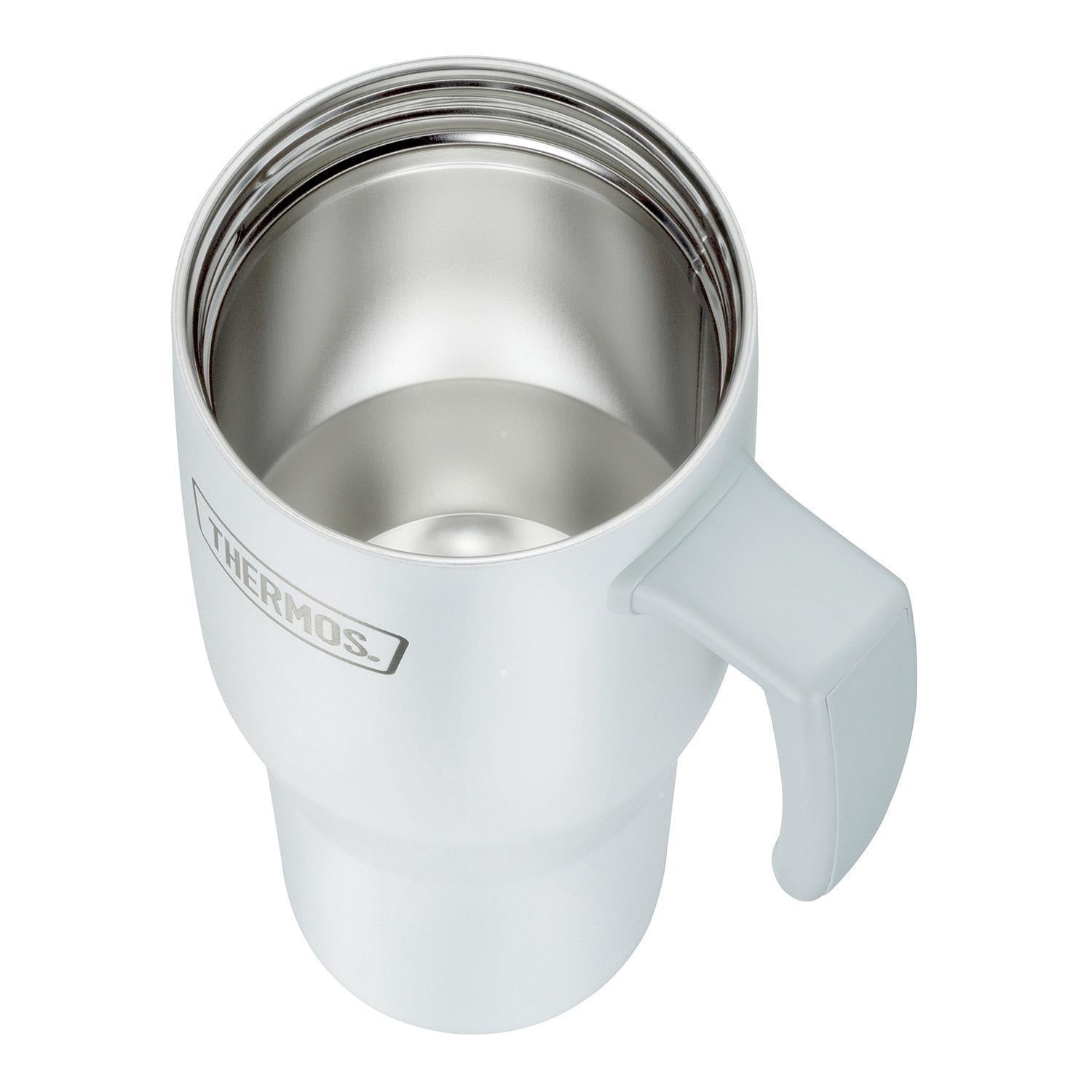 Thermos Copo Térmico Aruba com Canudo -1,1L em aço inoxidável com alça, ideal para bebidas quentes e frias, conforto e segurança.