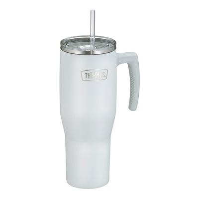 Thermos Copo Térmico Aruba com Canudo -1,1L em aço inoxidável com alça e canudo, ideal para bebidas geladas ou quentes.