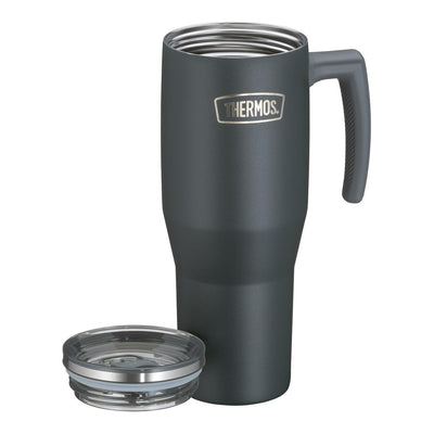 Thermos Copo Térmico Aruba com Canudo -1,1L, copo preto inoxidável com tampa removível, ideal para bebidas geladas e quentes.