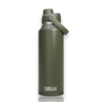 Garrafa Térmica Thrive Camelbak 1,18L em aço inoxidável, ideal para manter bebidas quentes por 10h e frias por 34h.