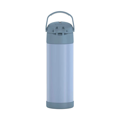 Garrafa Térmica Thermos Funtainer F411 470 ml Denim, vista frontal com tampa fechada