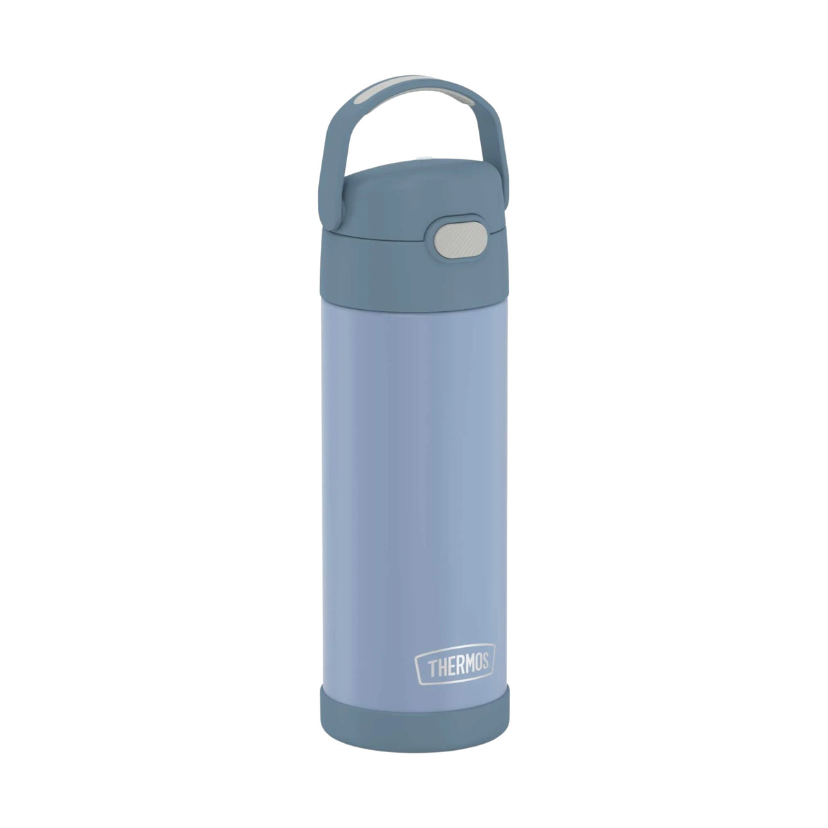 Garrafa Térmica Thermos Funtainer F411 470 ml Denim, vista frontal com tampa fechada, foto 98 de 156