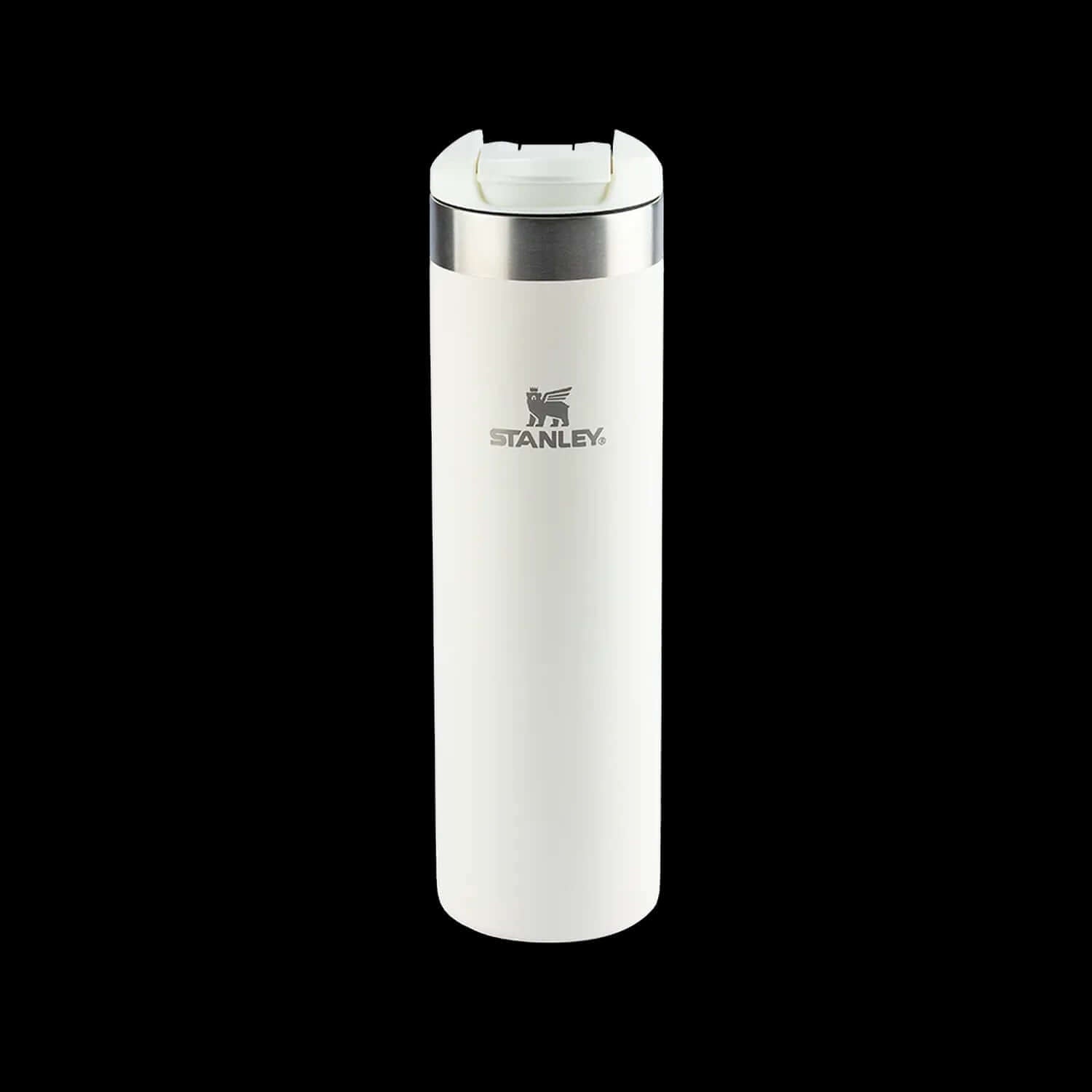 Garrafa Térmica Aerolight™ Transit Stanley 591ml em inox branco, ideal para manter bebidas quentes ou frias com tecnologia AeroLight™.
