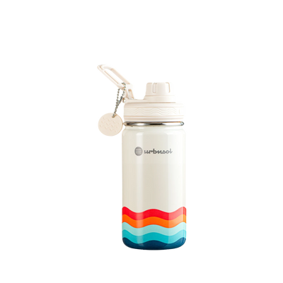 Garrafa Térmica Urbnsol 414ml - Core e Waves, design infantil compacto e resistente, ideal para manter bebidas quentes ou frias.