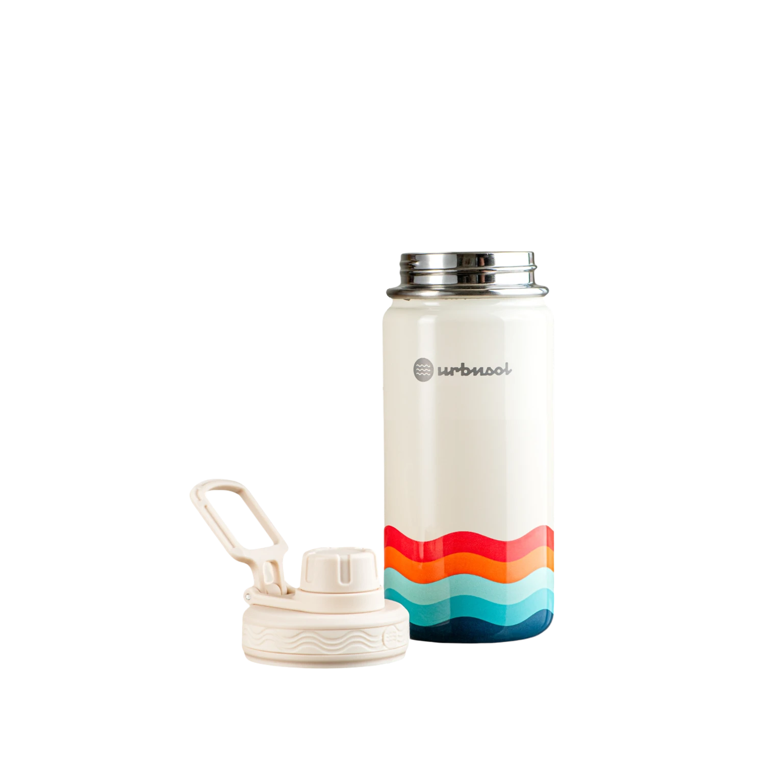 Garrafa Térmica Urbnsol 414ml - Core e Waves com design divertido, ideal para crianças, mantém 6h quente e 12h frio, limitada Urbnsol 2024.