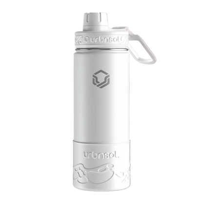 Garrafa Térmica Urbnsol Tradicional - 532ml com isolamento a vácuo e protetor de silicone, ideal para manter bebidas quentes ou frias.