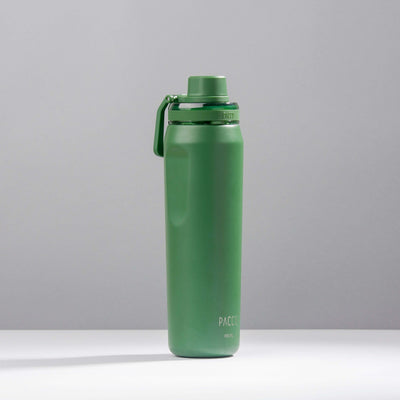 Garrafa Térmica PACCO Vyta 650ml verde com design elegante, ideal para manter bebidas na temperatura desejada por horas.