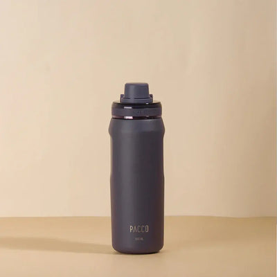 Garrafa Térmica PACCO Vyta 500ml, feita em aço inox 18/10, com desempenho térmico e isolamento a vácuo de parede dupla.
