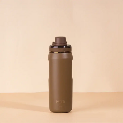 Garrafa Térmica PACCO Vyta 500ml em aço inox, design sofisticado, isolamento a vácuo, marrom, garrafa térmica para bebidas quentes e frias