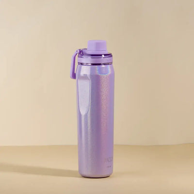 Garrafa Térmica Vyta 650ml PACCO | PEDRAS PRECIOSAS em roxo, feita de aço inox, mantém bebidas quentes por 12h e frias por 24h.