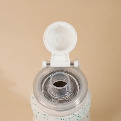 Tampa aberta da Garrafa Térmica PACCO Vyta 500ml mostrando o interior de aço inoxidável para ótima conservação térmica.