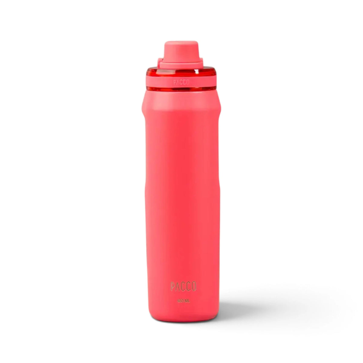 Garrafa Térmica PACCO Vyta 650ml rosa com design elegante, ideal para manter bebidas quentes por 12h e frias por 24h.