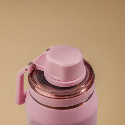 Garrafa Térmica PACCO Vyta 650ml Laço Leve Sweet Rose, detalhe da tampa