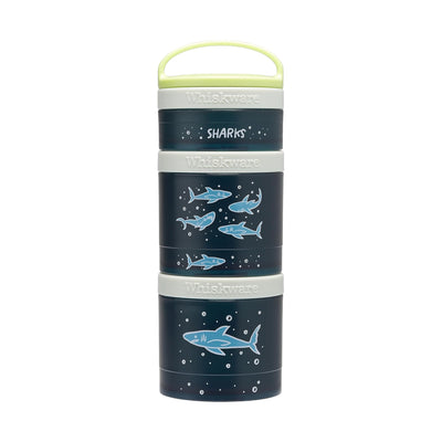 Whiskware Recipientes de lanches com design de tubarão, sistema modular, ideal para armazenar lanches, suplementos ou snacks.