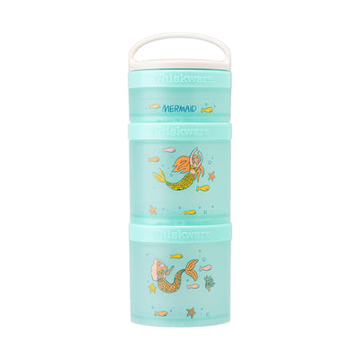 Whiskware Recipientes de lanches empilháveis com tema sereia, design compacto e funil superior, ideal para armazenamento seguro.