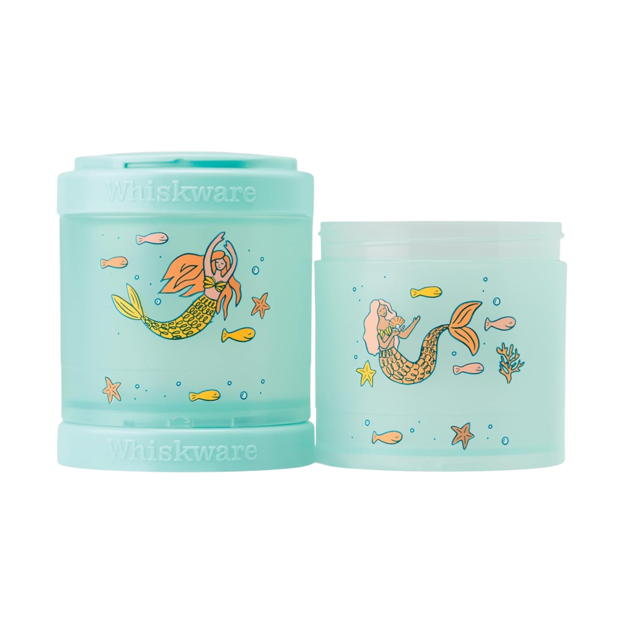 Whiskware Recipientes de lanches com design de sereia, ideais para transportar snacks de forma prática e segura.